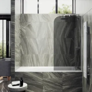 Шторка на ванну MaybahGlass MGV-78-1у 40см белый